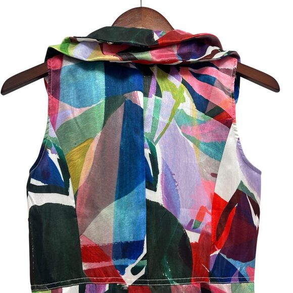 Samuel Dong Bubble Dress Double Wired Collar Artsy Art To Wear Multi Women’s XS - Picture 6 of 10